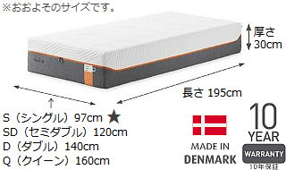 低反発マットレス・テンピュール s
